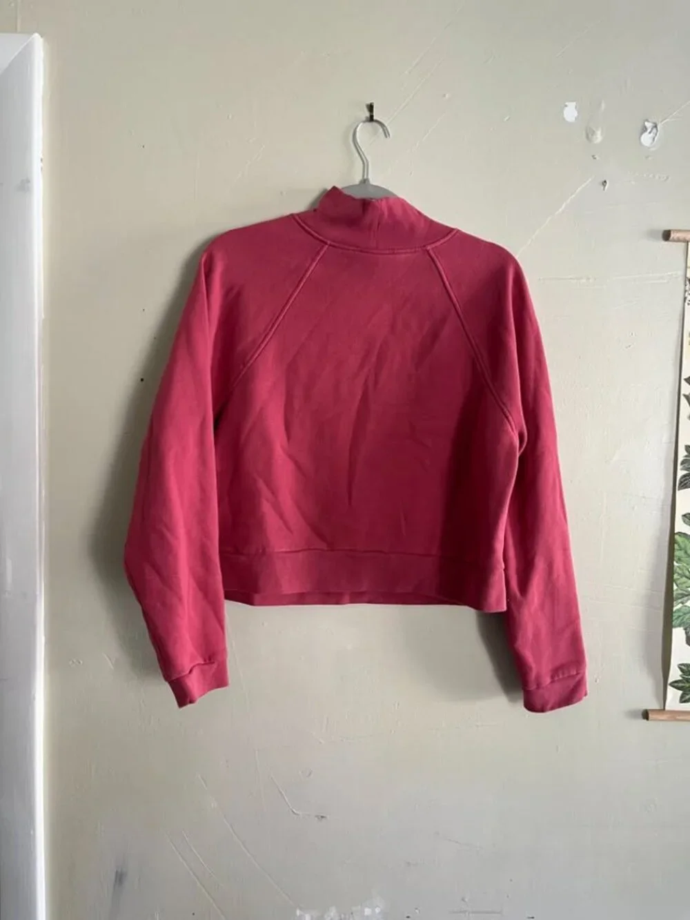 Pink mockneck cropped sweatshirt